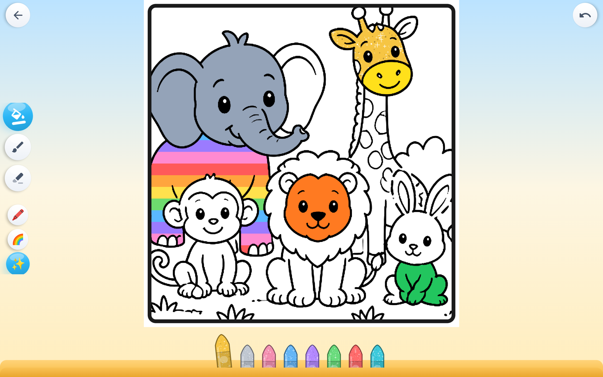 Pattern and glitter crayons